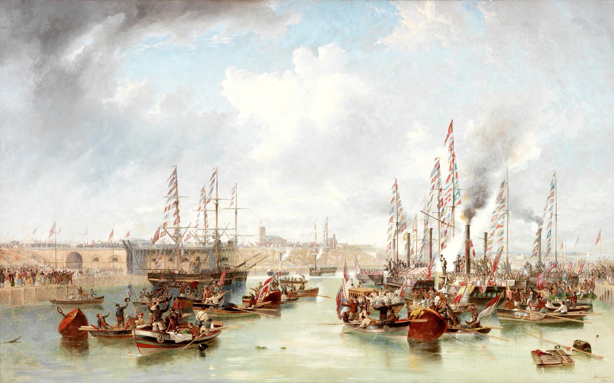 A Abertura das Docas do Sul de Sunderland, 20 de junho de 1850 de John Wilson Carmichael