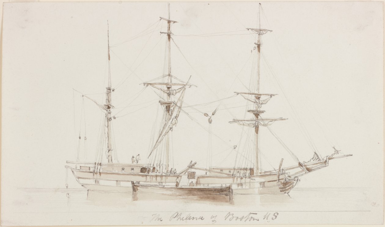 A Philena de Boston US (lápis e aquarela sobre papel) de John Wilson Carmichael