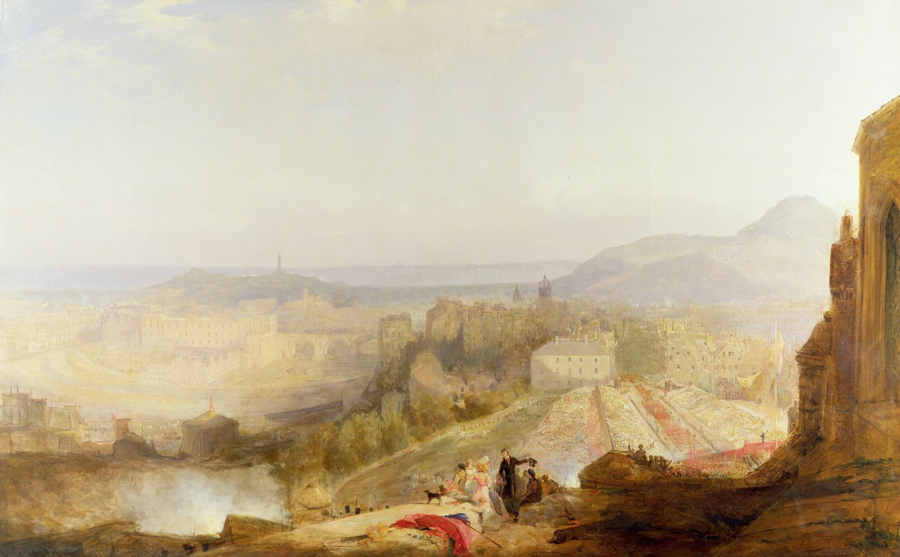 Uma Revisão Militar por Ocasião da Visita de George IV a Edimburgo, 1823 de John Wilson Ewbank