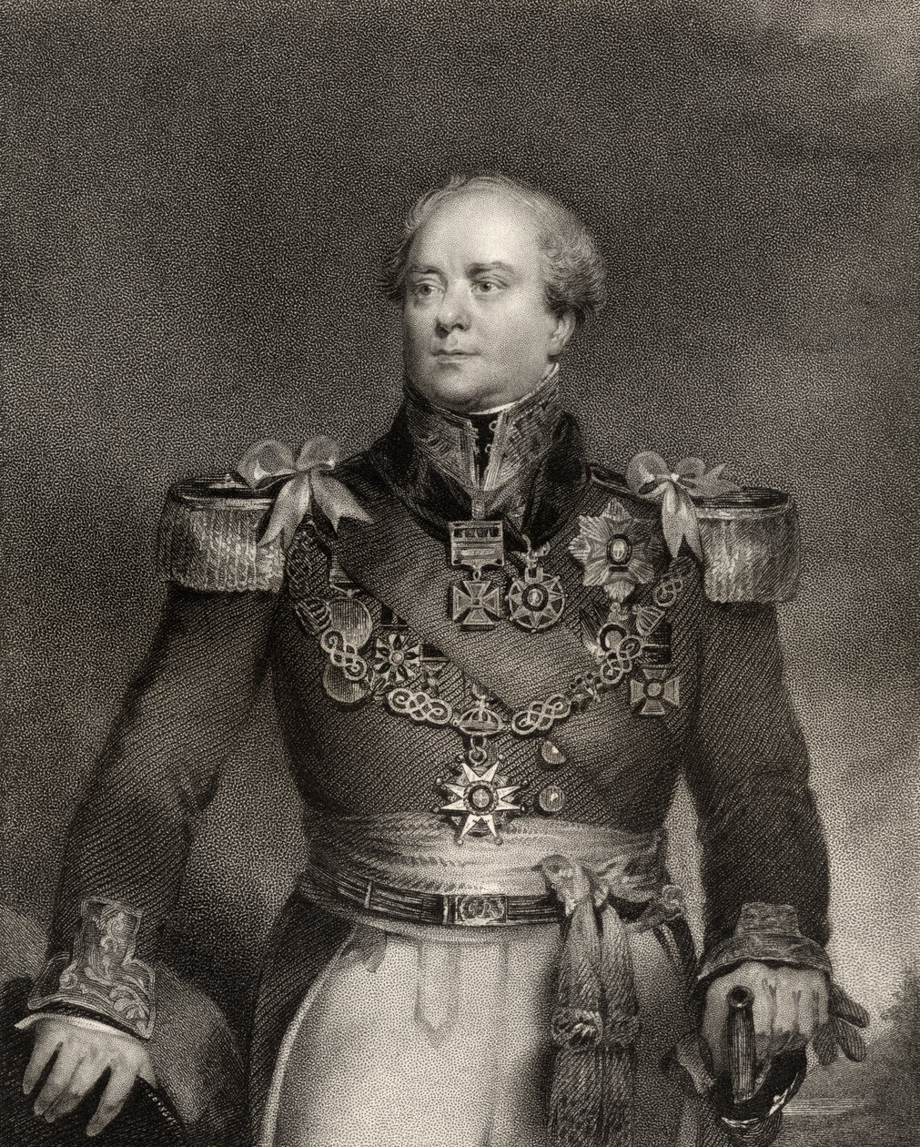 Sir Archibald Campbell, 1º Baronete, gravado por John Cochran (fl.1821-65), da &39;National Portrait Gallery, volume IV&39;, publicado em 1835 de John Wood