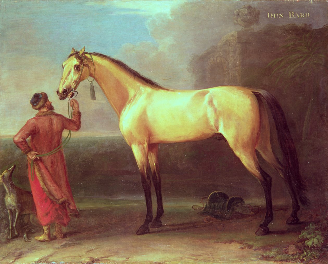 Dun Barb (Cavalo e Noivo Árabe) de John Wootton