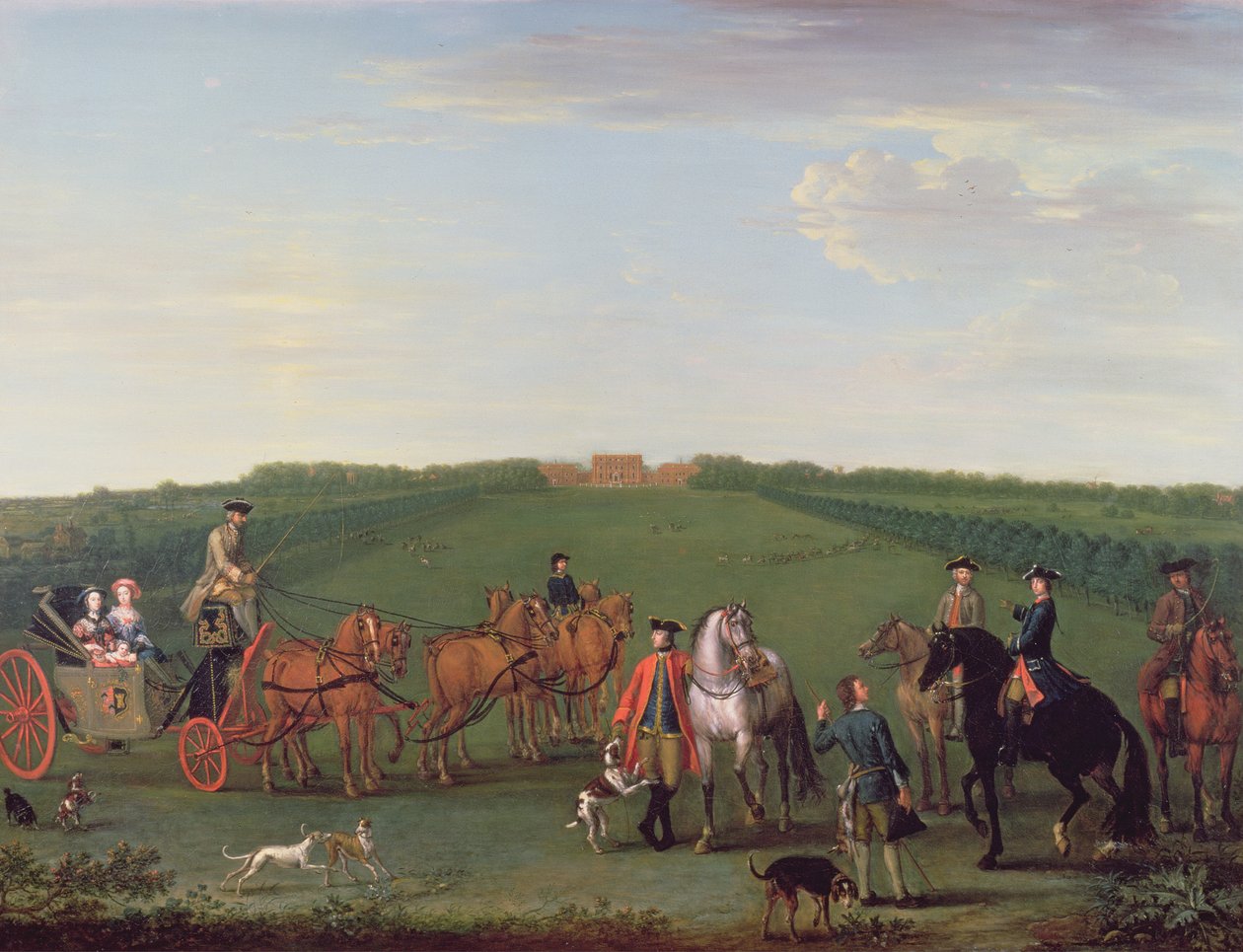 A família Beauchamp-Proctor e amigos em Langley Park, Norfolk, 1749 de John Wootton