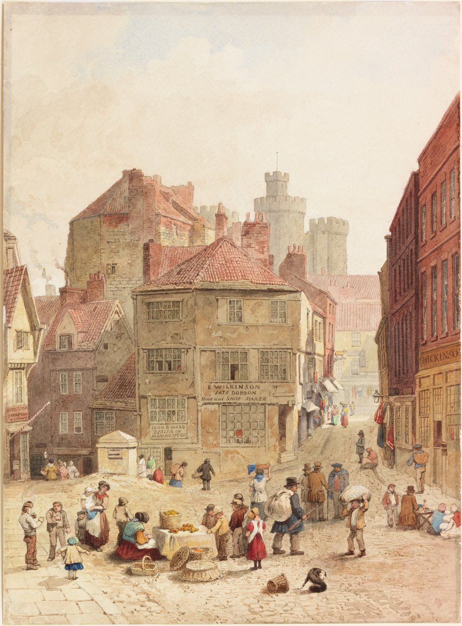 O Castelo, Newcastle upon Tyne, do Noroeste (aguarela sobre papel) de John Wykeham Archer