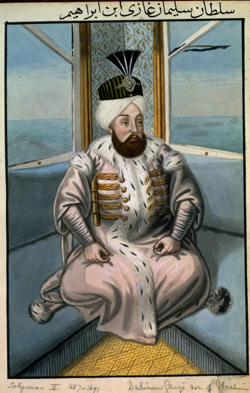 Solyman II (1642-91) Sultan 1687-91, de &39;Uma série de retratos dos imperadores da Turquia&39;, 1808 de John Young