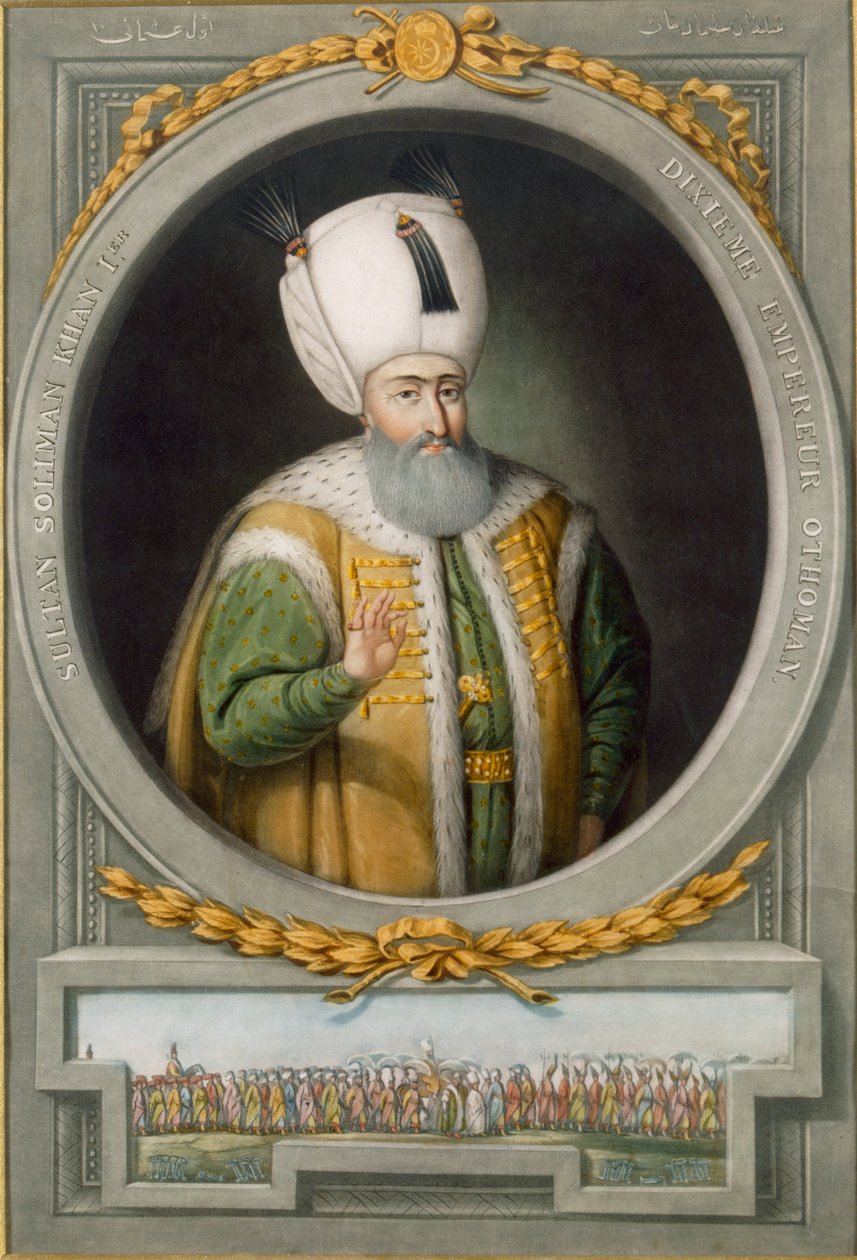 Sultão Suleiman Khan I, 10º Sultão do Império Otomano, 1815 de John Young