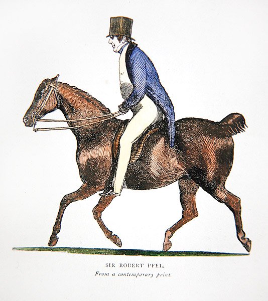 Sir Robert Peel, de uma estampa contemporânea (litho a cores) de John  Doyle
