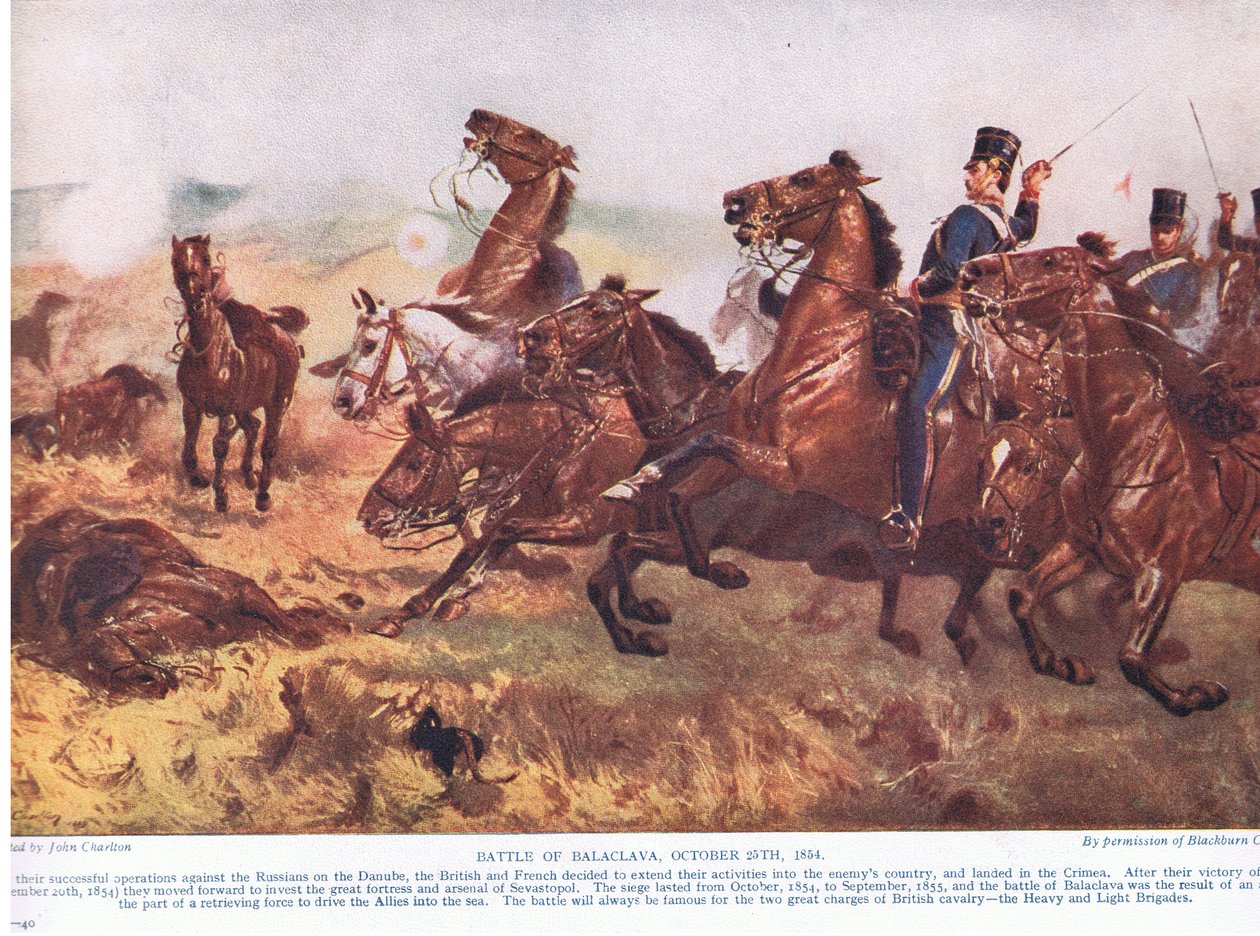 A Batalha de Balaclava (cor litho) de John (after) Charlton