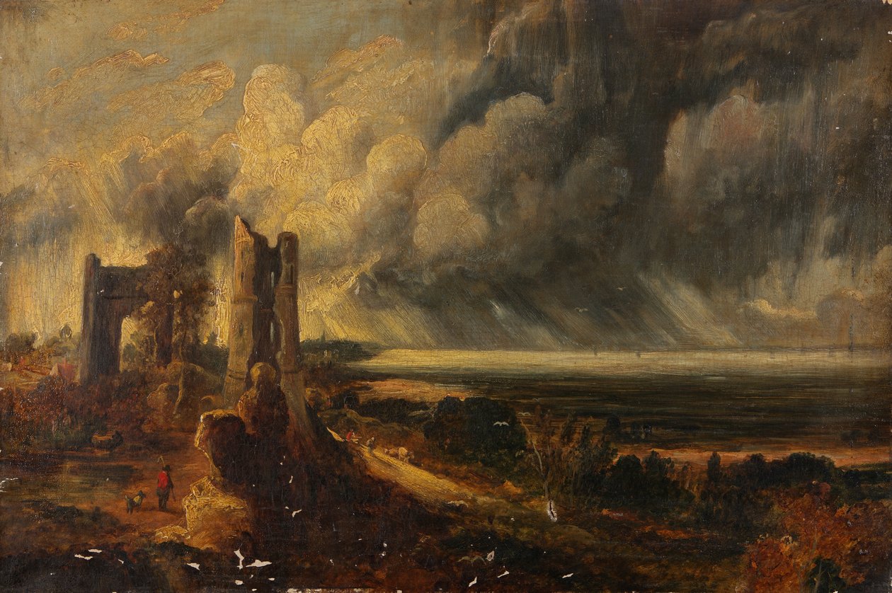 Hadleigh Castle, the Mouth of the Thames - Morning after a Stormy Night (óleo sobre tela) de John (after) Constable