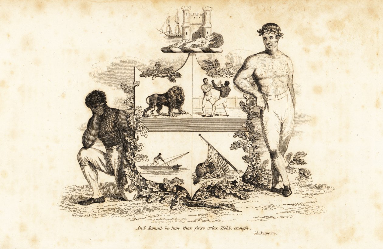 Brasão de armas de Tom Cribb, pugilista inglês 1781-1848 de John (after) Emery