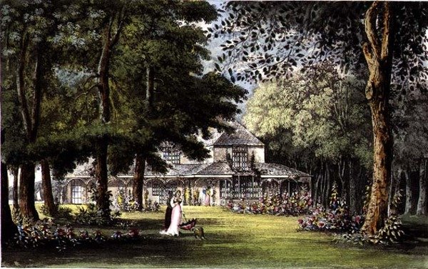 O chalé da Princesa Elizabeth, Old Windsor, de R. Ackermann (1764-1834) 
