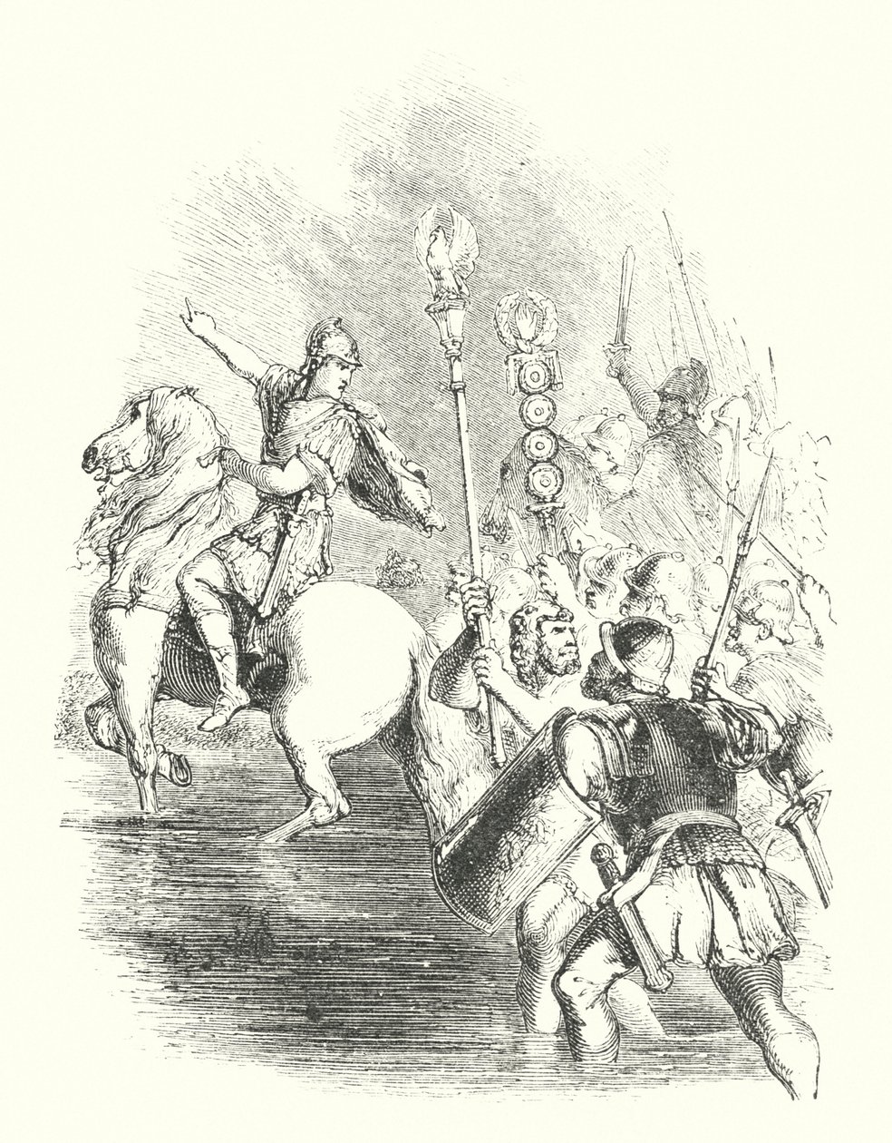 César atravessando o Rubicão (gravura) de John (after) Gilbert