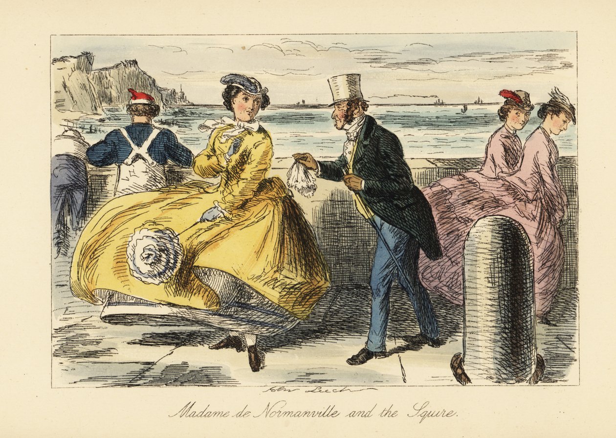 Reunião de senhores e senhoras ingleses no passeio de Ramsgate de John (after) Leech