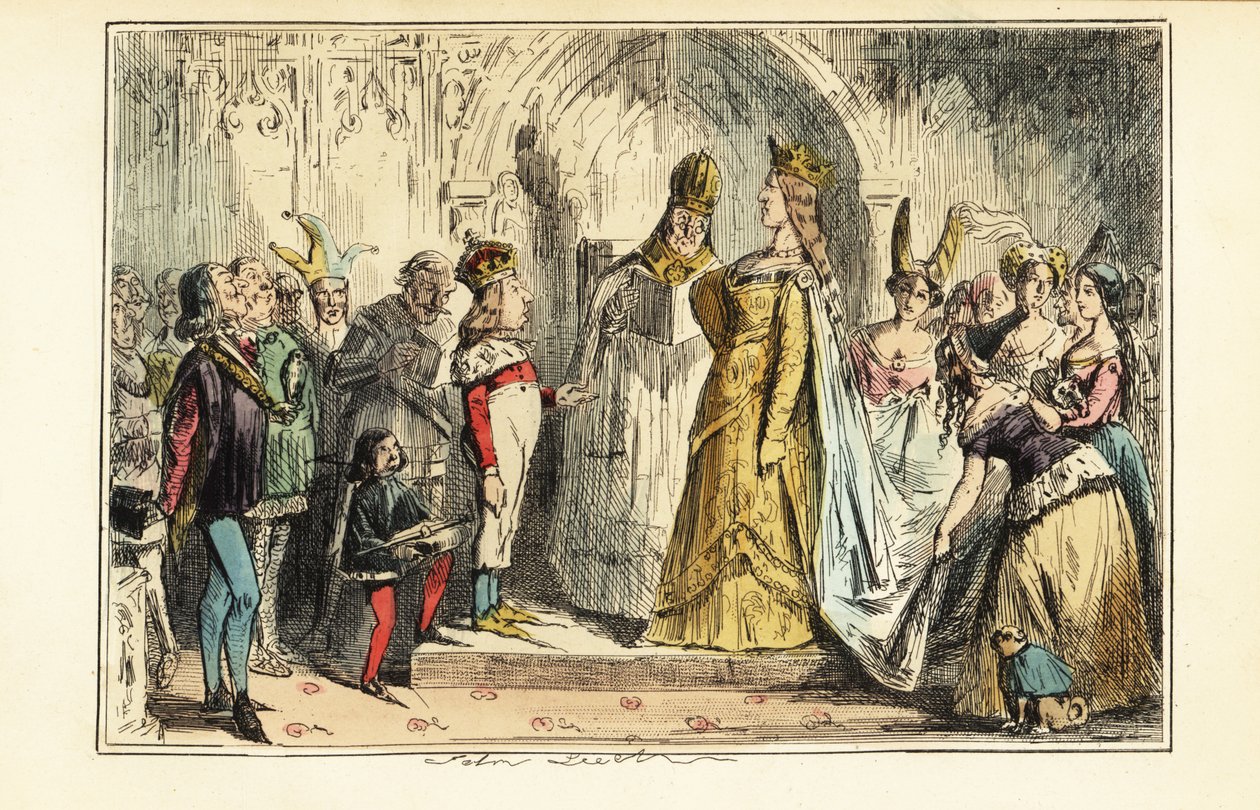 Rei Henrique VI da Inglaterra casado com Margaret de Anjou na Abadia de Titchfield, 23 de Abril de 1445 de John (after) Leech