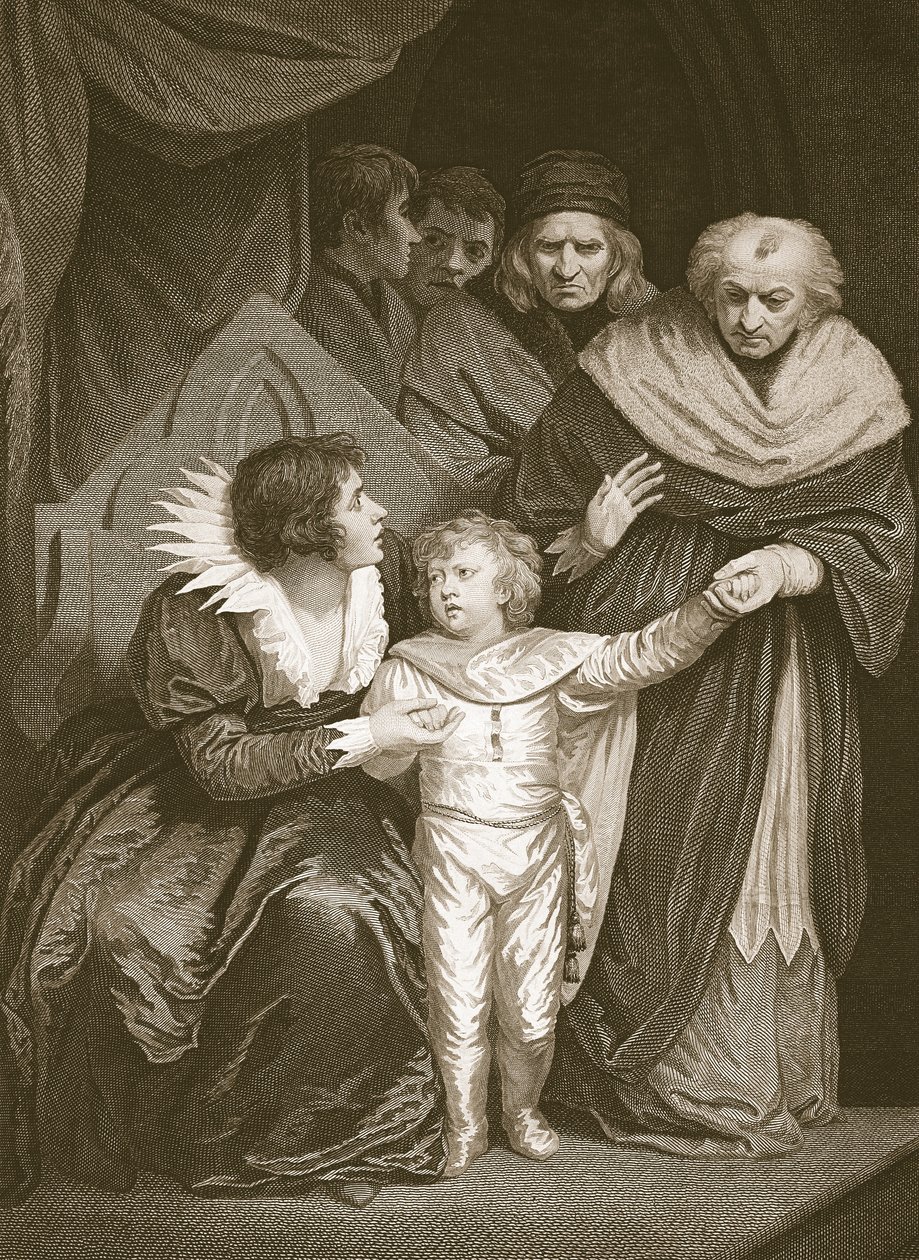 Duque de York, irmão de Edward V, renunciou pela Rainha, gravada por J. Fittler, ilustração de 