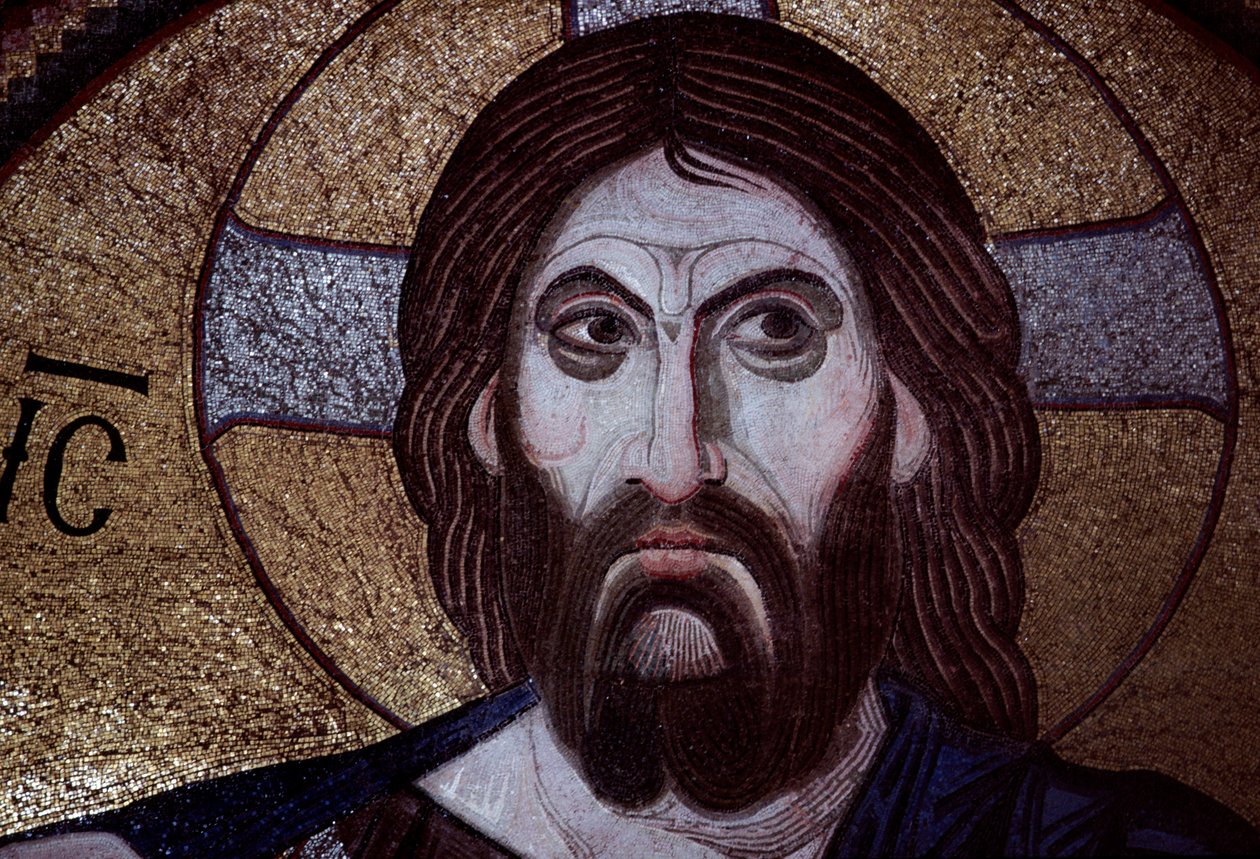 Cristo Pantocrator, mosaico no mosteiro de Daphni ou Dafni (Lista do Património Mundial da UNESCO de Walter Charles Mills