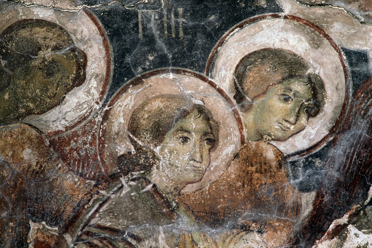 Frescoes in Church of Metamorphosis tou Sotiros, Kefali, Creta, Grécia (foto) de Walter Charles Mills