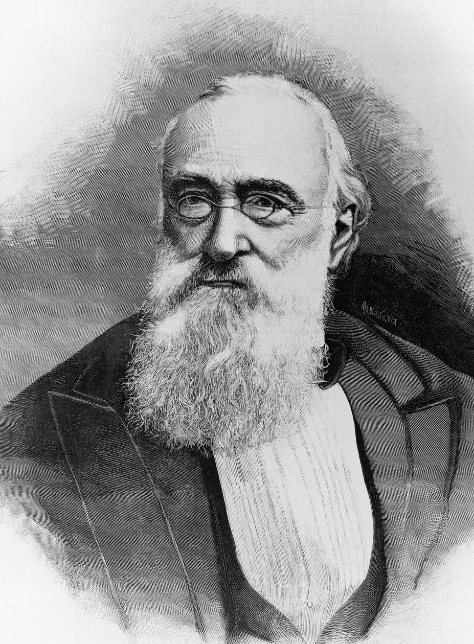 Retrato de Agostino Depretis (1813-1887), estadista italiano e primeiro-ministro do Reino de Itália, gravado após fotografia de Michele Schemboche (ativo 1856-ca 1906) de Walter Charles Mills