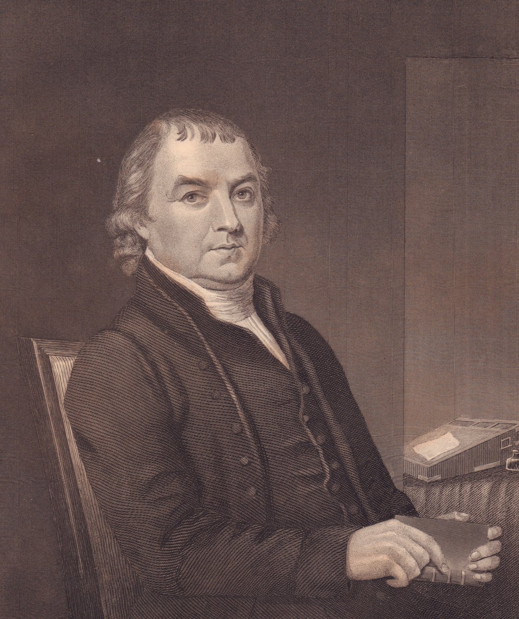 Retrato do bispo metodista americano William Mc Kendree (1757-1835), gravura, cerca de 1870 de Walter Charles Mills