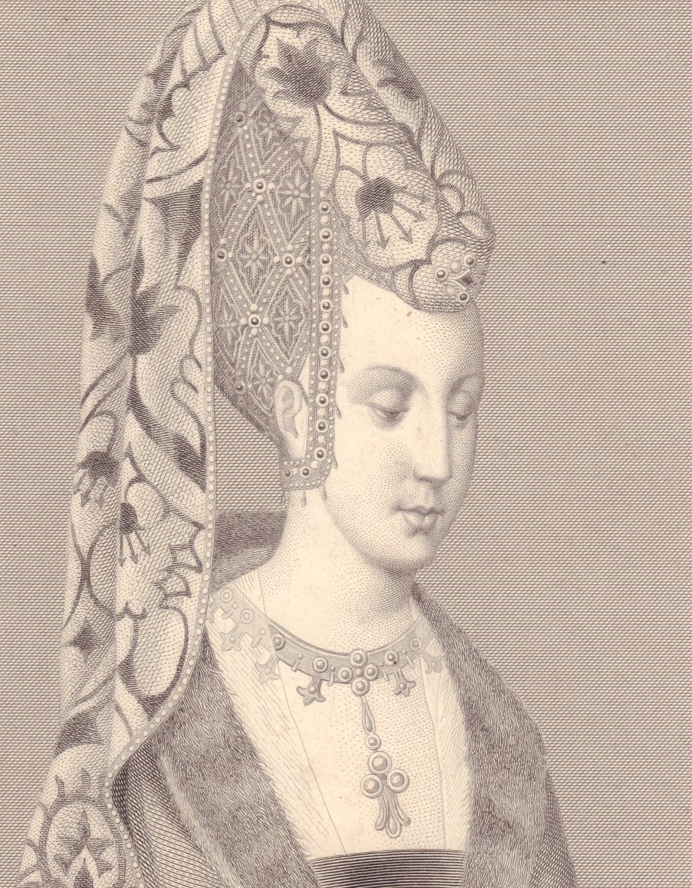 Retrato de Isabelle ou Isabeau de Bavaria-Ingolstadt, rainha da França de Walter Charles Mills
