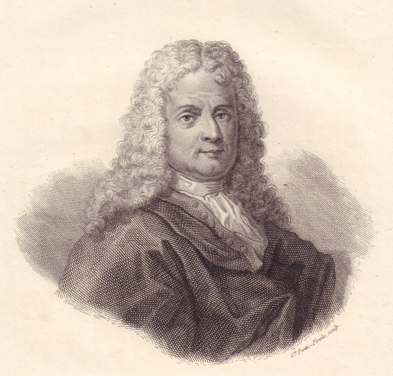 Retrato do matemático italiano Jacopo Riccati (1676-1754), gravura em cobre de Caterina Piotti-Pirola de Walter Charles Mills