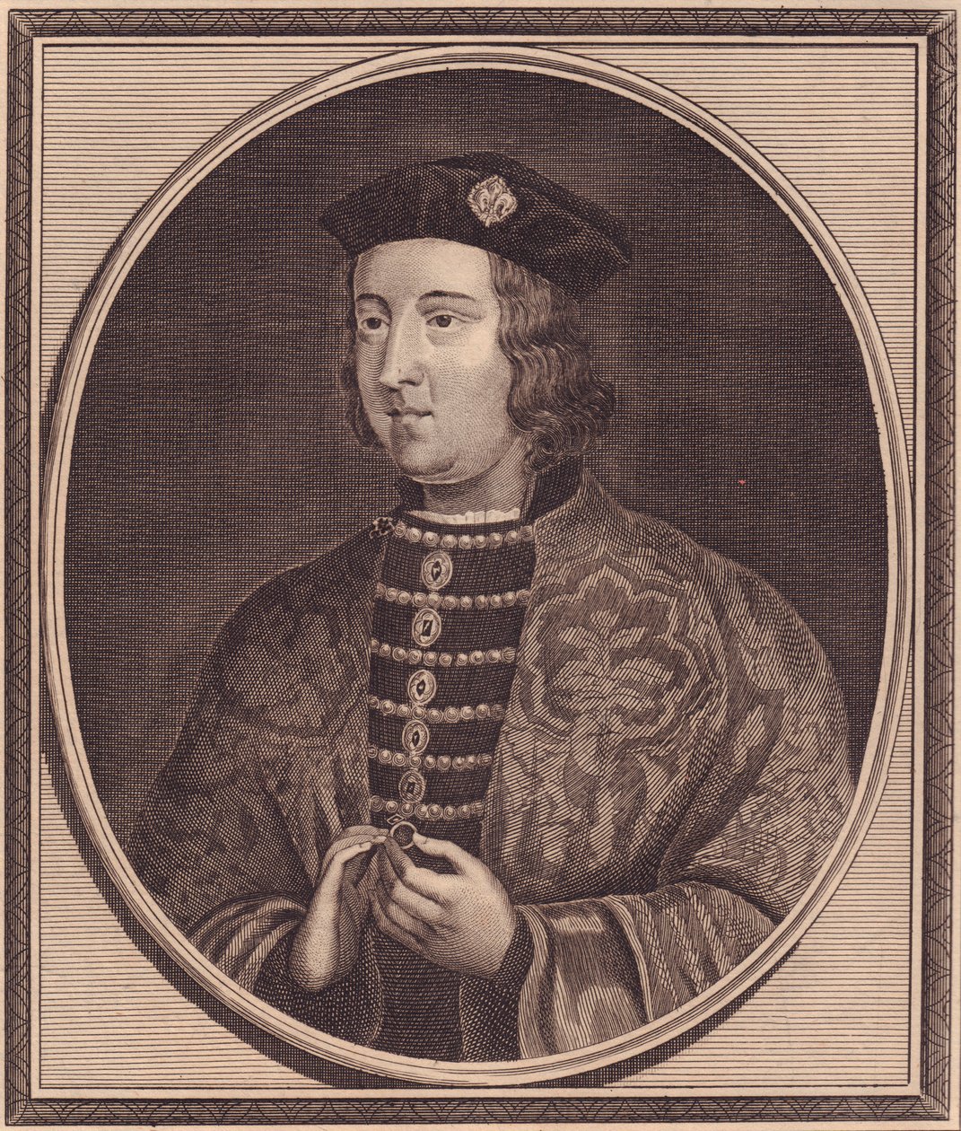 Retrato do Rei Eduardo IV de Inglaterra (1442-1483), gravura em cobre de John Goldar (1729-1795) de Walter Charles Mills