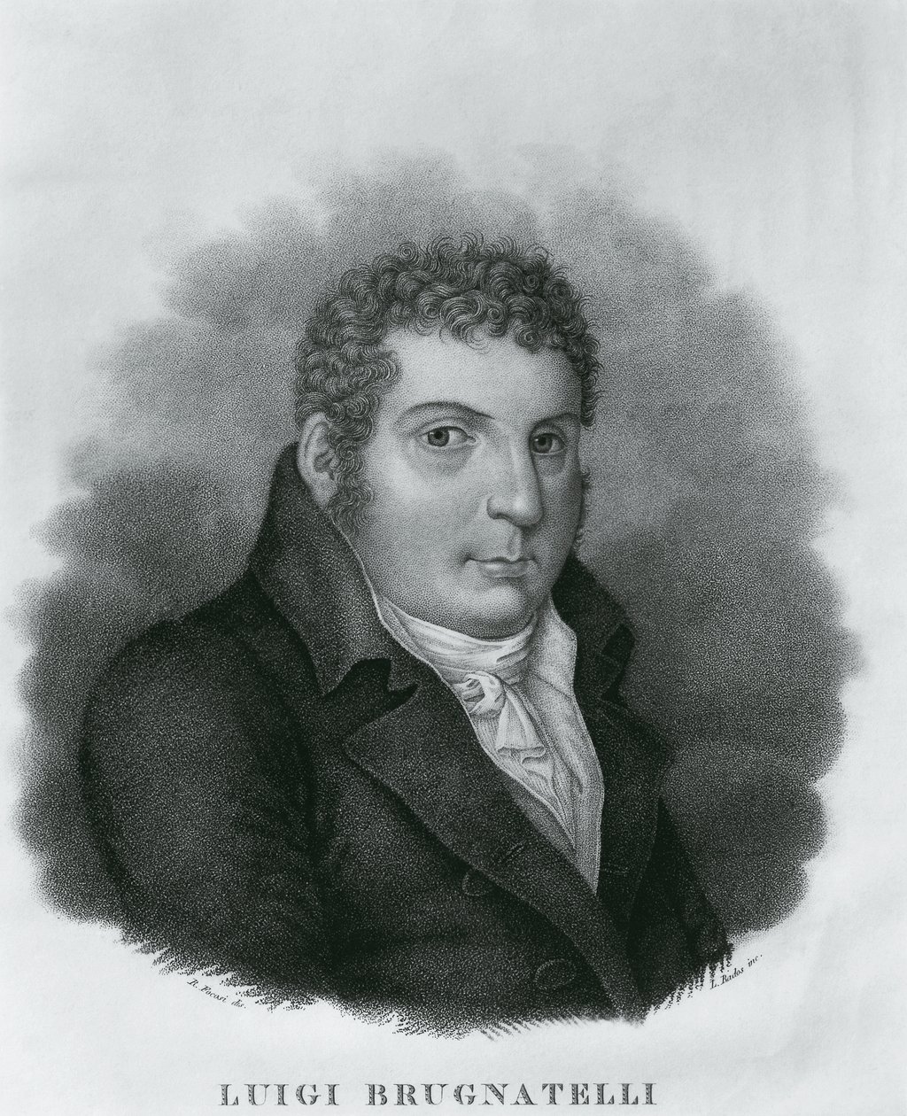 Retrato de Luigi Valentino Brugnatelli (1761-1818), químico italiano e inventor da galvanoplastia, gravura por Luigi Rados (1773-1840) após desenho de Roberto Focosi (1806-1862) de Walter Charles Mills