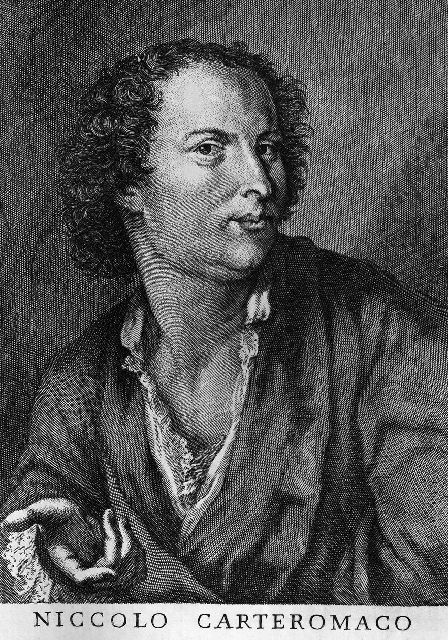 Retrato de Niccolo Forteguerri, também conhecido como Niccolo Carteromaco (1674-1735), poeta italiano, gravura de Walter Charles Mills