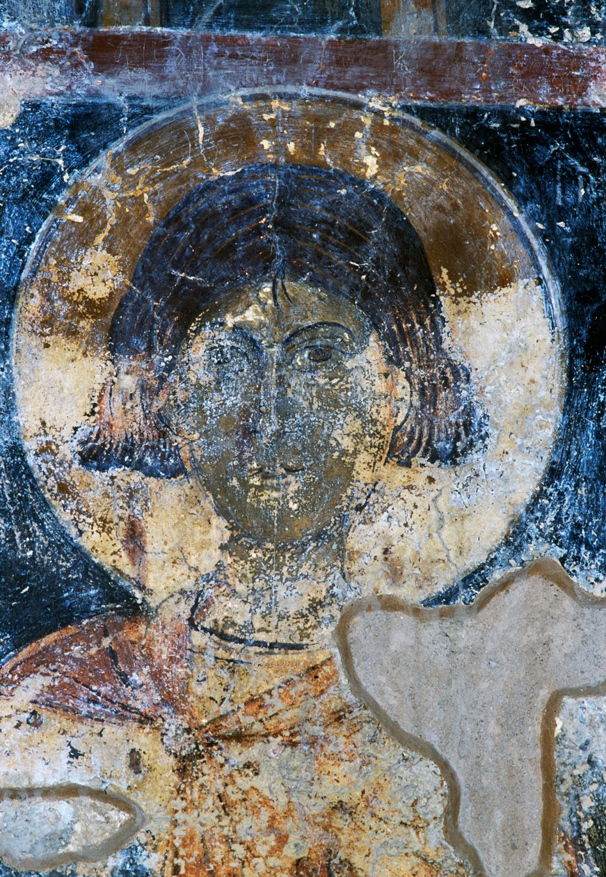 Santo, afresco de Ioannis Pagomenos na Capela de São Nicolau, Maza, Creta, Grécia (foto) de Walter Charles Mills