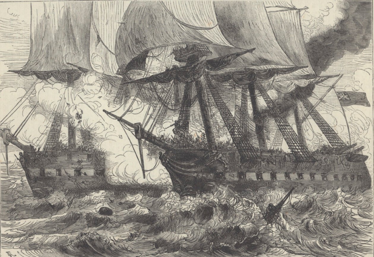Batalha do Mar (litho) de Walter Charles Mills