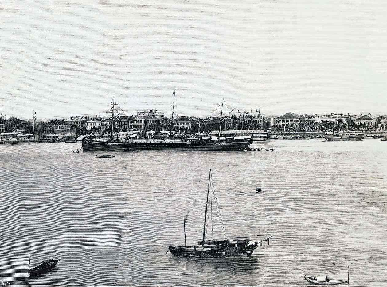 Porto de Xangai algumas semanas antes do início da guerra de Walter Charles Mills