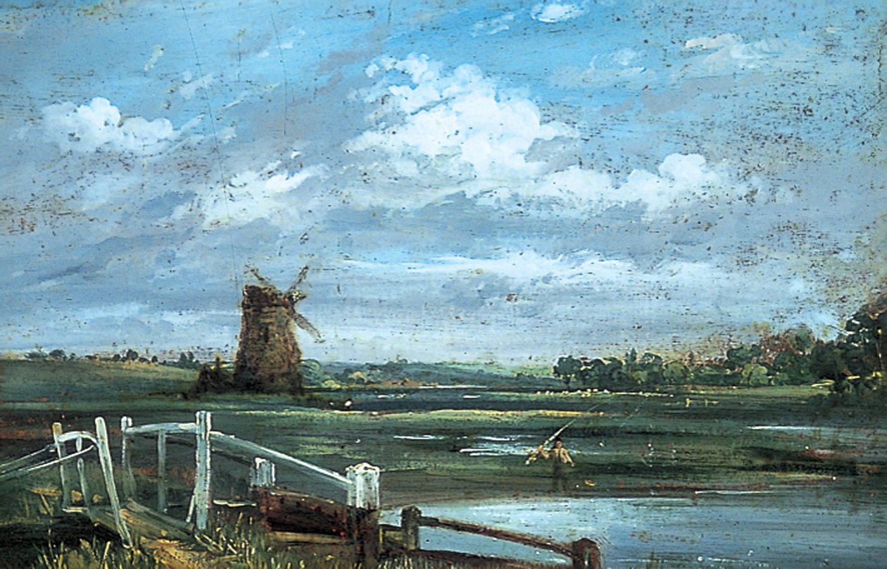 Perto de Haddon, Derbyshire (óleo sobre tela) de John (manner of) Constable