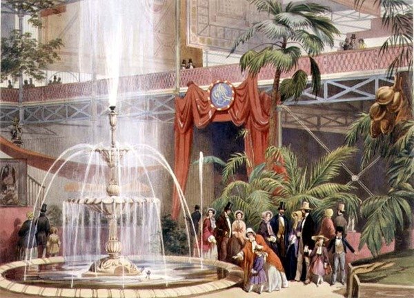 Palácio de Cristal, Vista no Transept Norte (litho colorido) de John Absolon