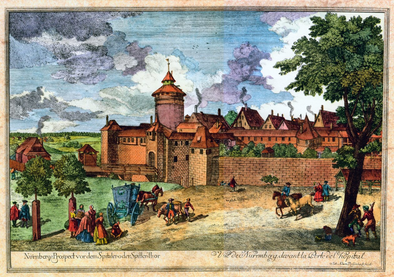 Portão do hospital, Nuremberga, Alemanha, século XVII ou XVIII. de John Adam