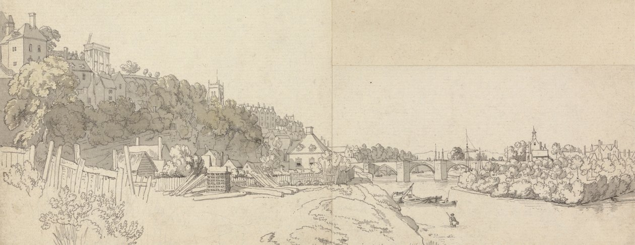 Uma cidade vista das margens de um rio de John Alexander Gresse