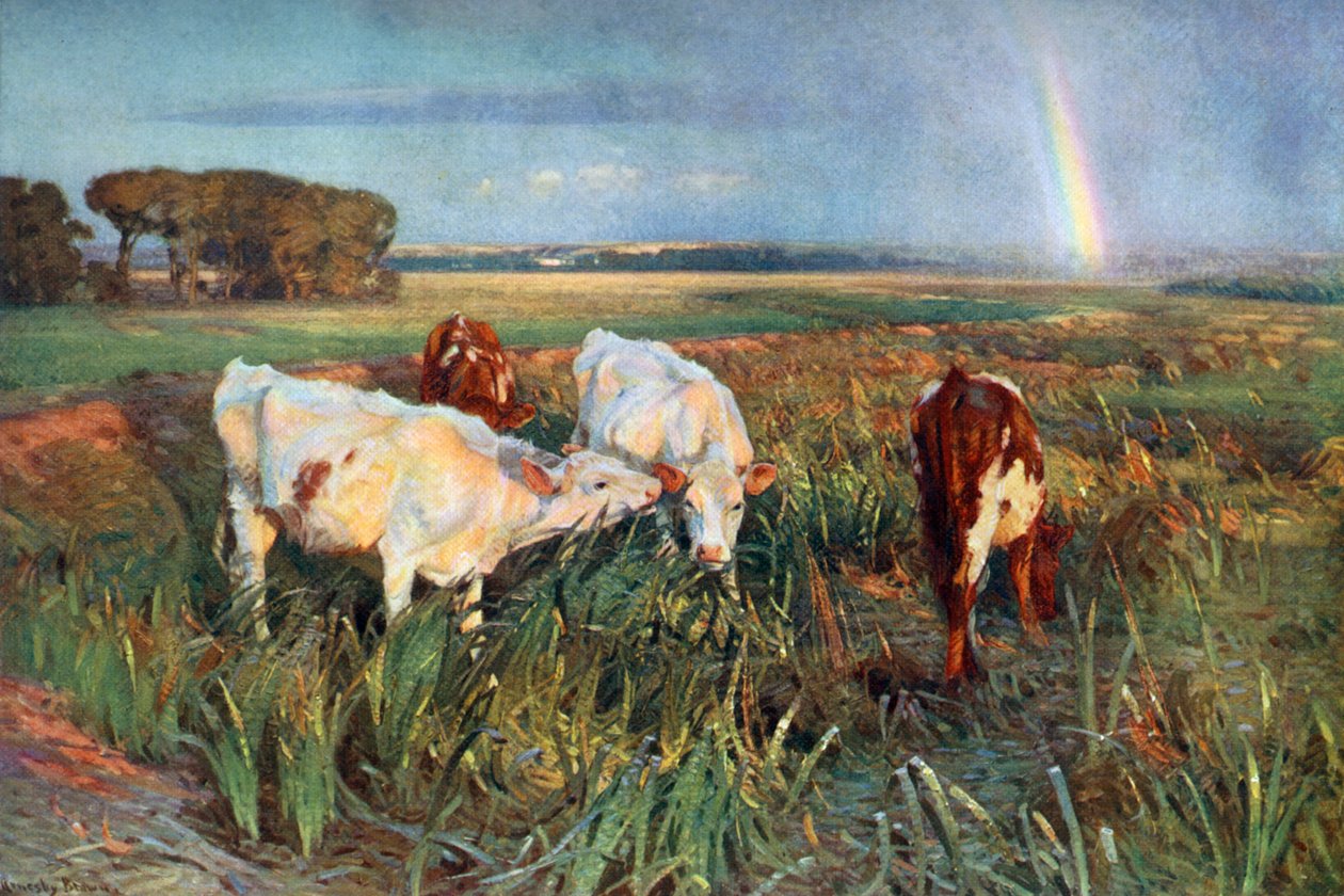 "The River Bank", 1902, 1912. de John Alfred Arnesby Brown