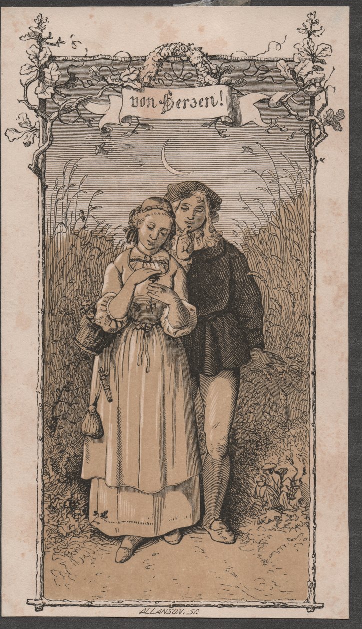 Do coração, ca. 1850 (xilogravura a cores) de John Allanson