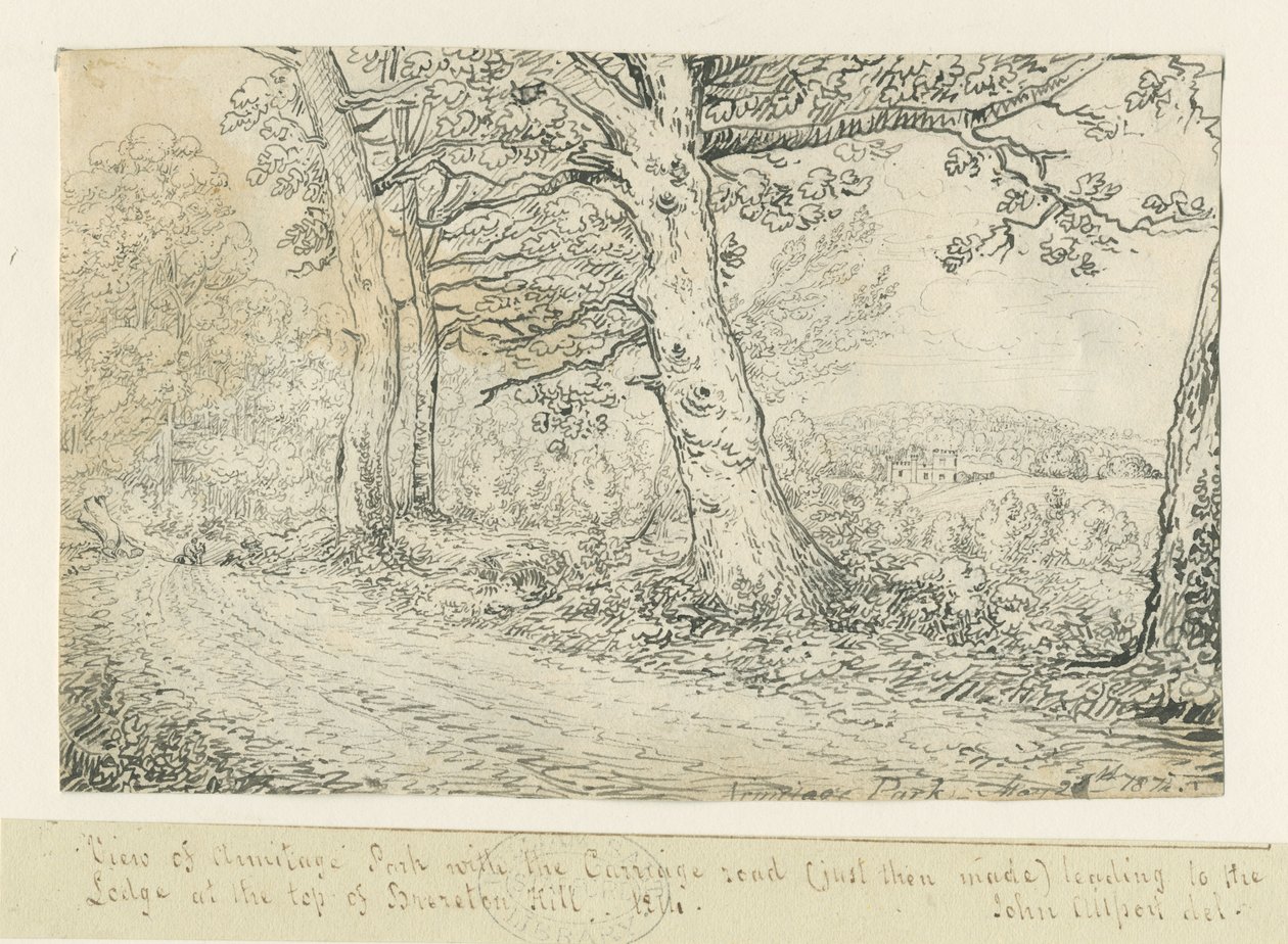 Armitage Park: desenho de caneta, 1814 de John Allport