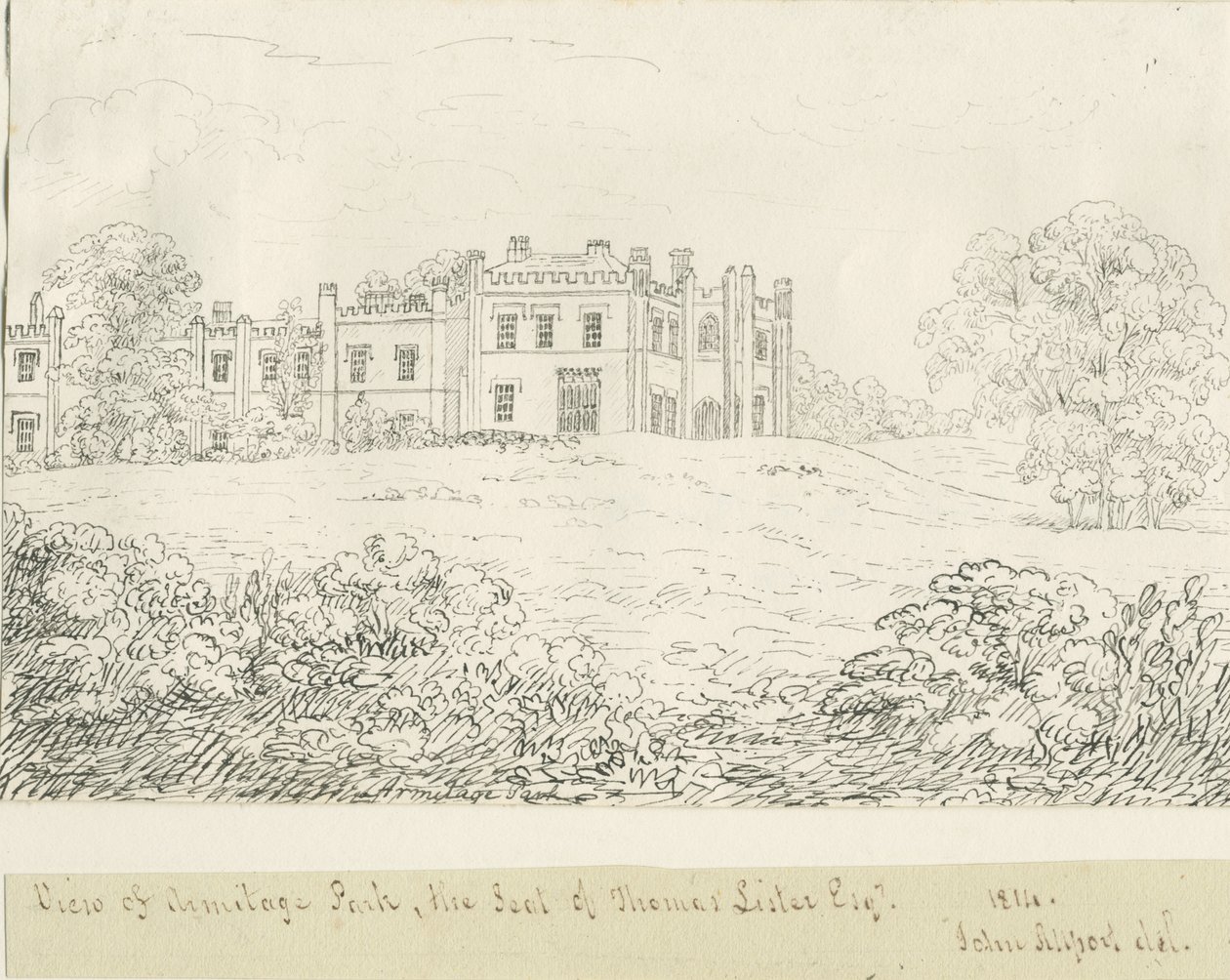 Armitage Park: desenho a caneta, 1814 de John Allport