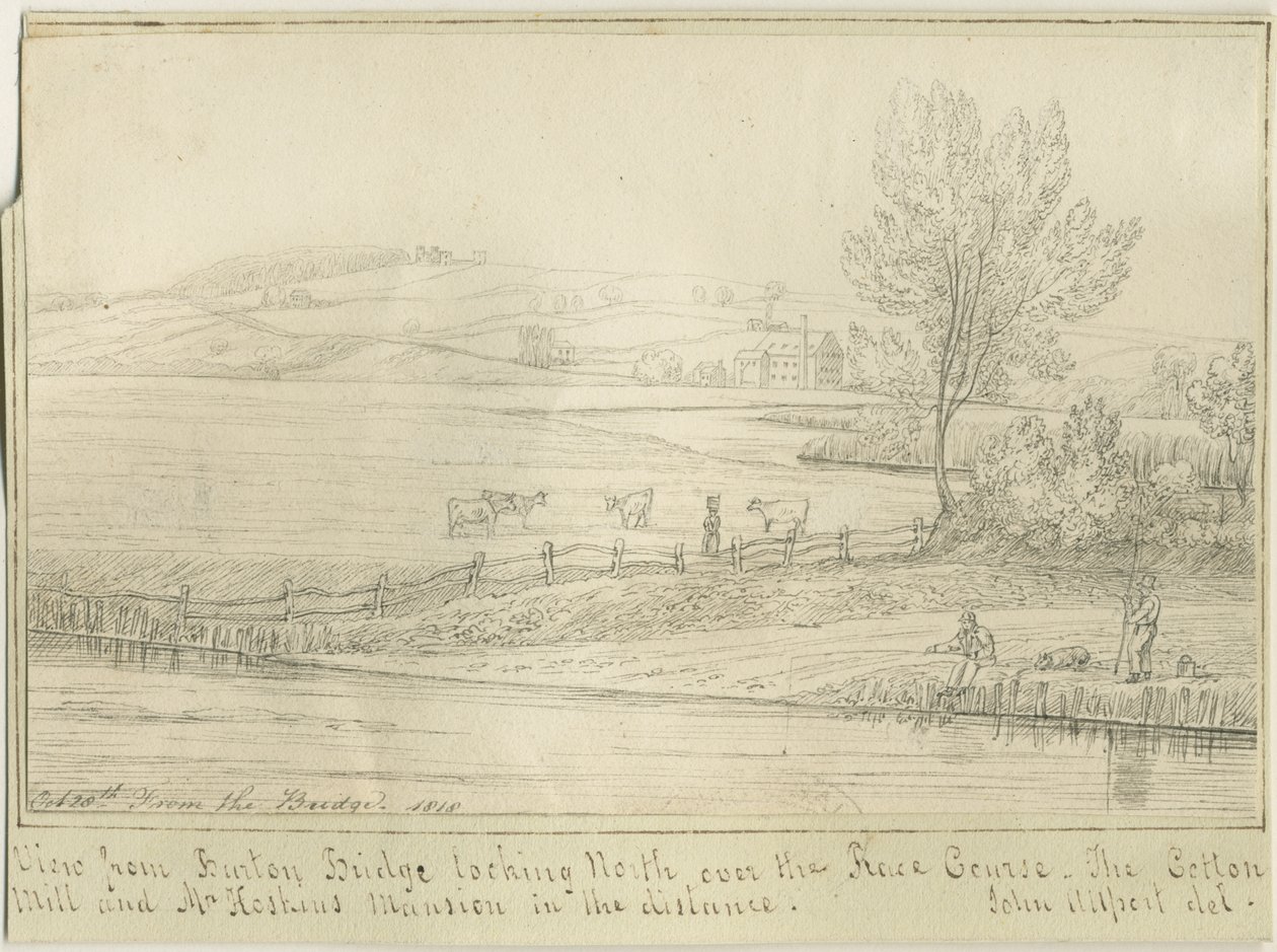 Burton-upon-Trent: desenho a caneta e tinta, 1818 de John Allport