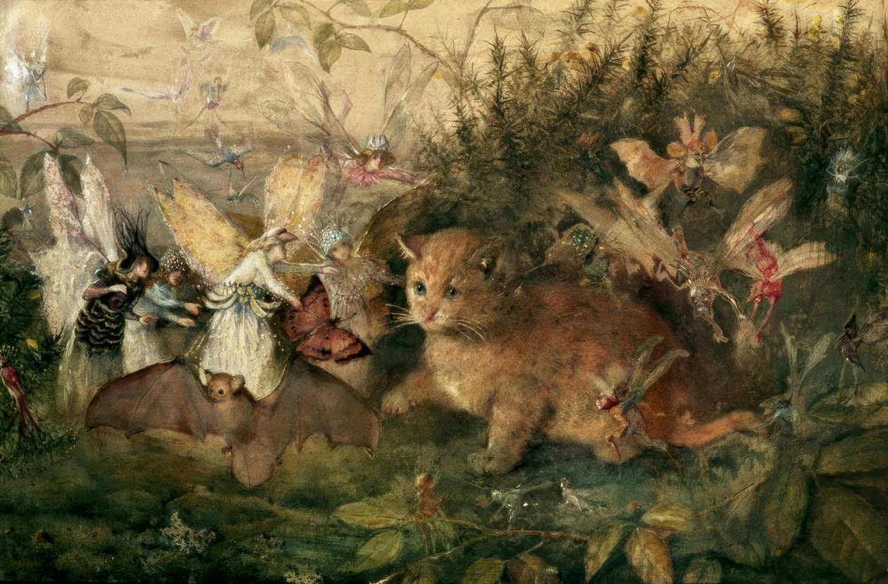 Gato entre fadas de John Anster Fitzgerald