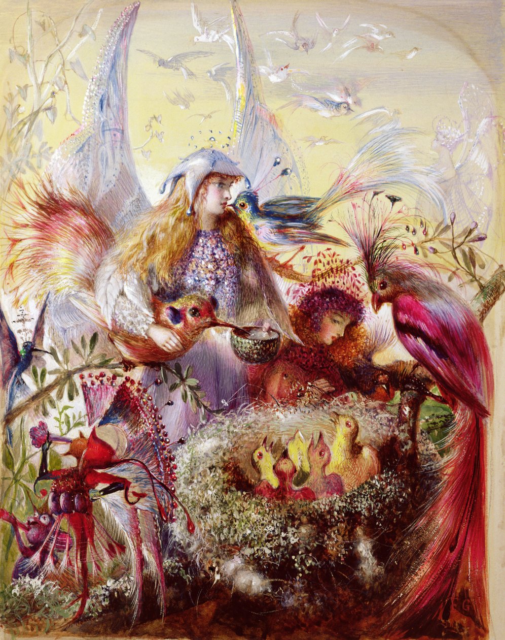 Fadas com pássaros de John Anster Fitzgerald
