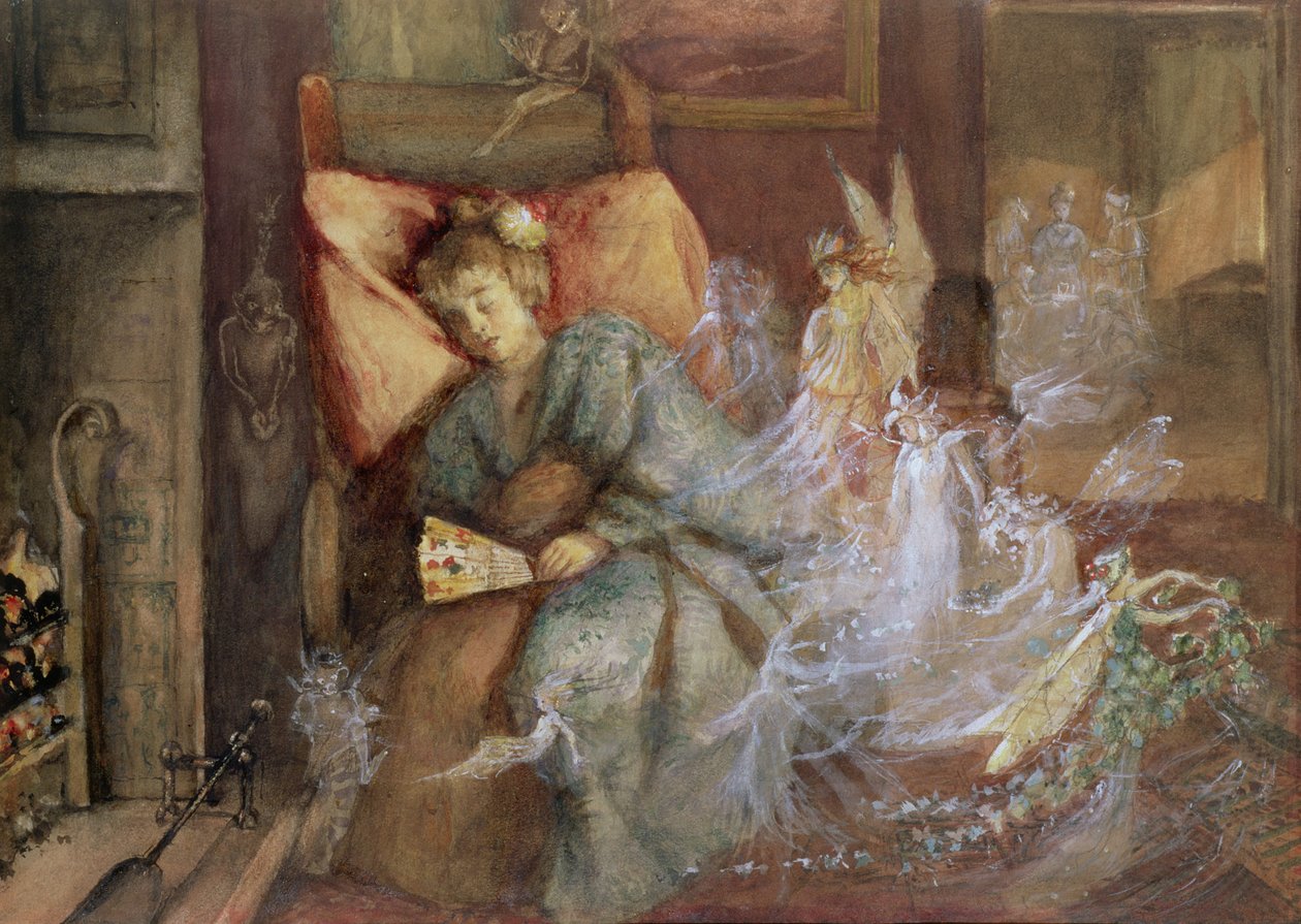 O Sonho (wc, guache no papel) de John Anster Fitzgerald