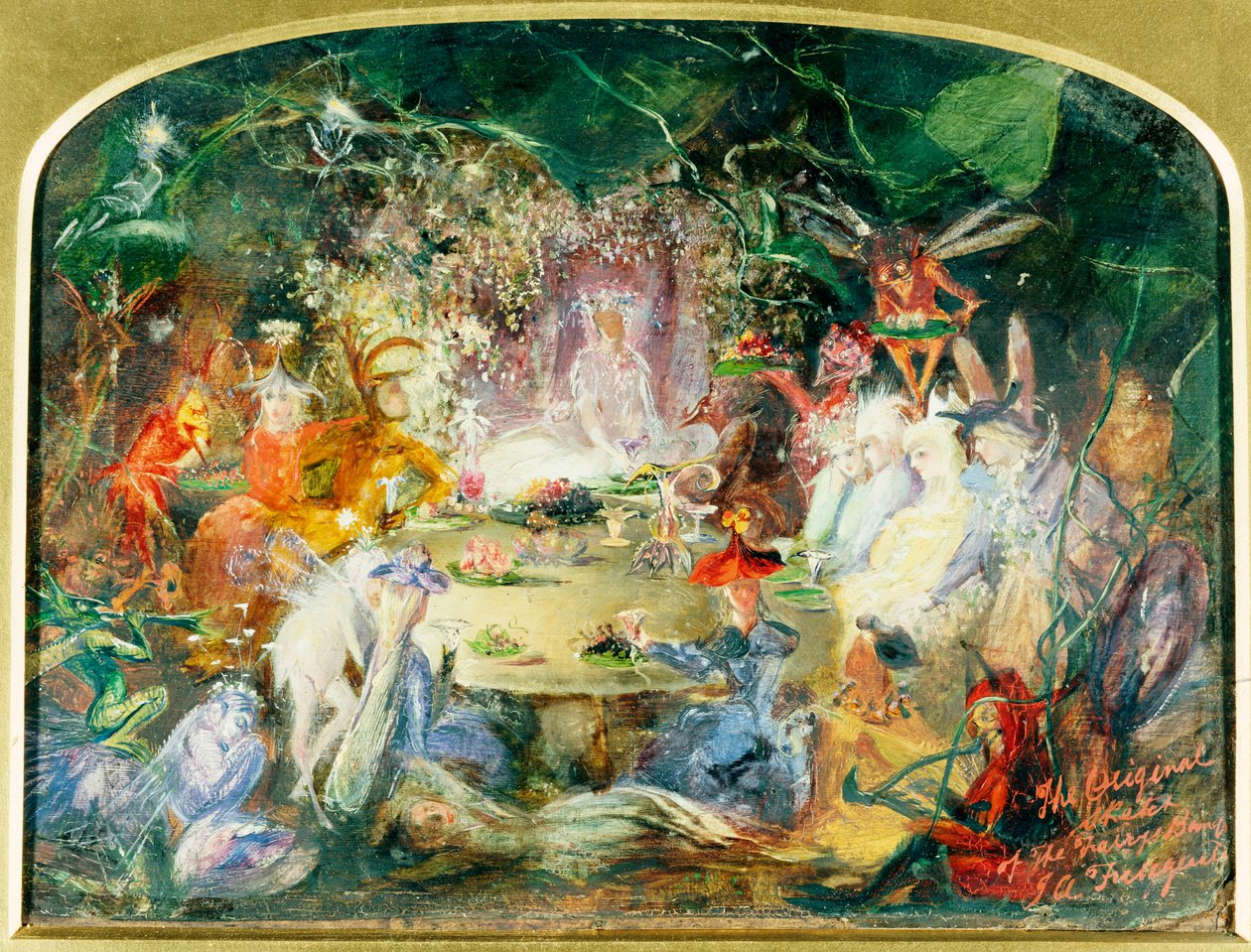 O desenho original do Banquete da Fada de John Anster Fitzgerald
