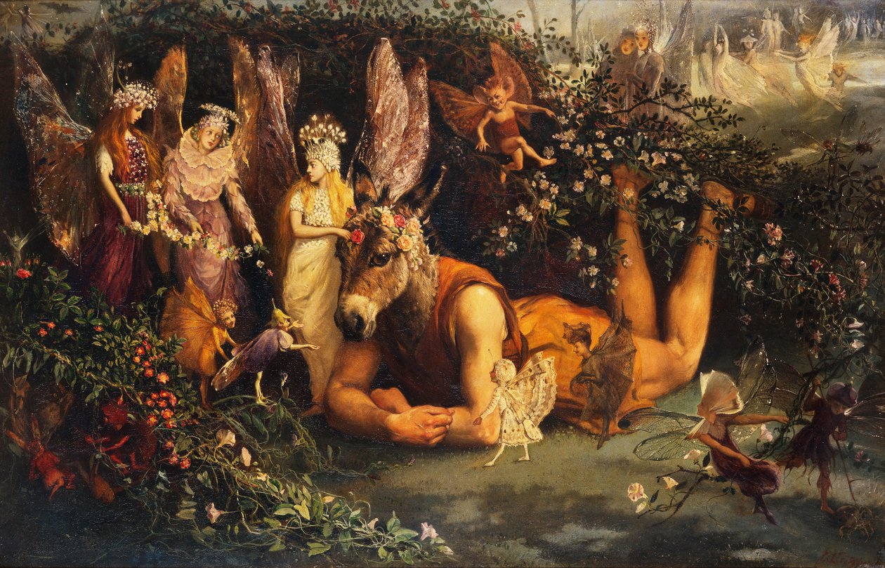Titania e inferior, do sonho de uma noite de verão de John Anster Fitzgerald