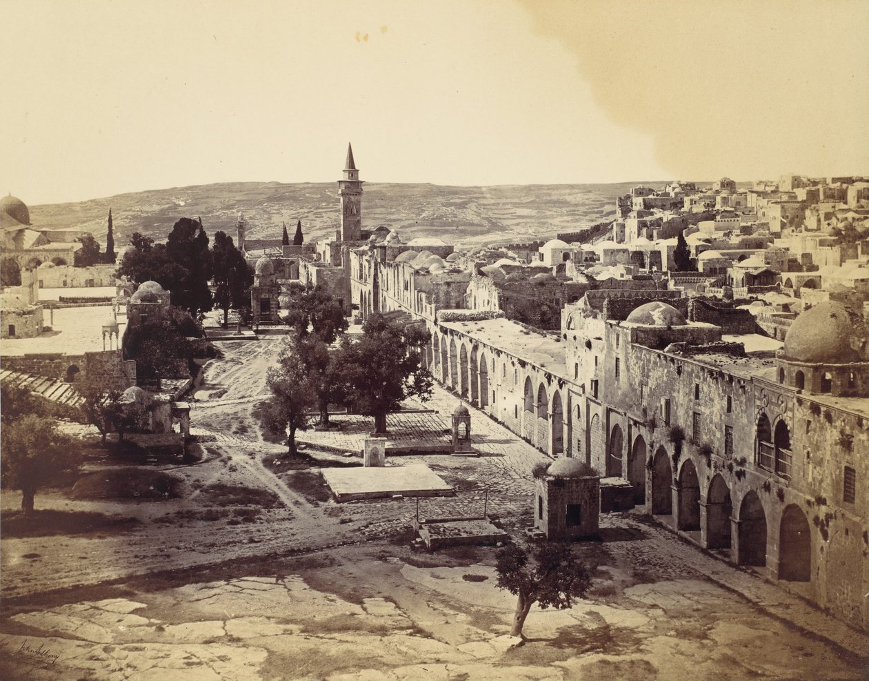 Jerusalém, Pátio da Mesquita de Omar, 1857. de John Anthony