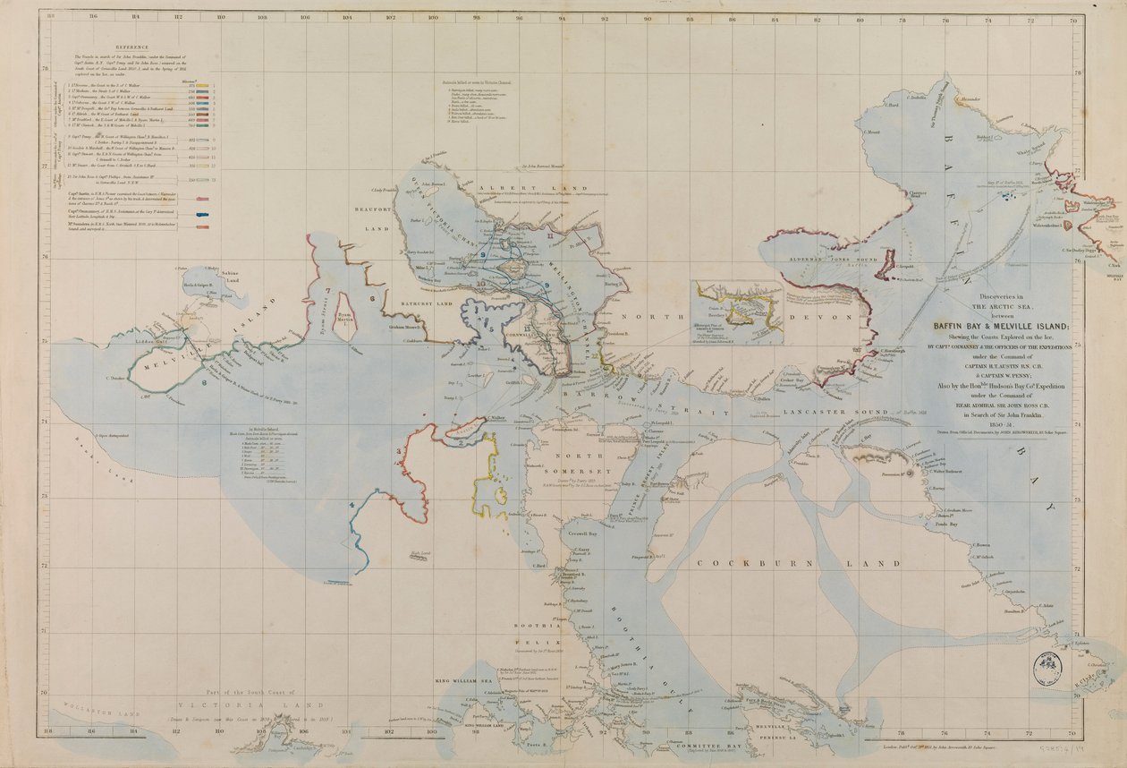 Plano ampliado do Erebus e da Baía do Terror - Os aposentos de inverno de Sir John Franklin de John Arrowsmith