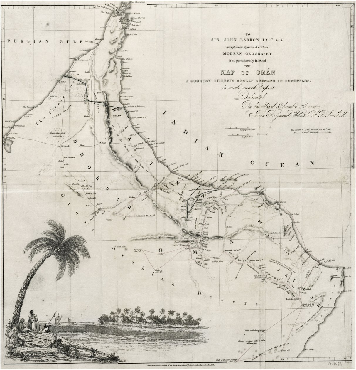 Mapa de Omã de John Arrowsmith