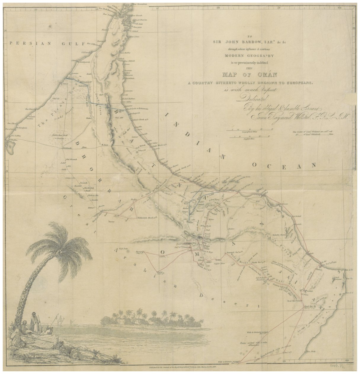 Mapa de Omã de John Arrowsmith