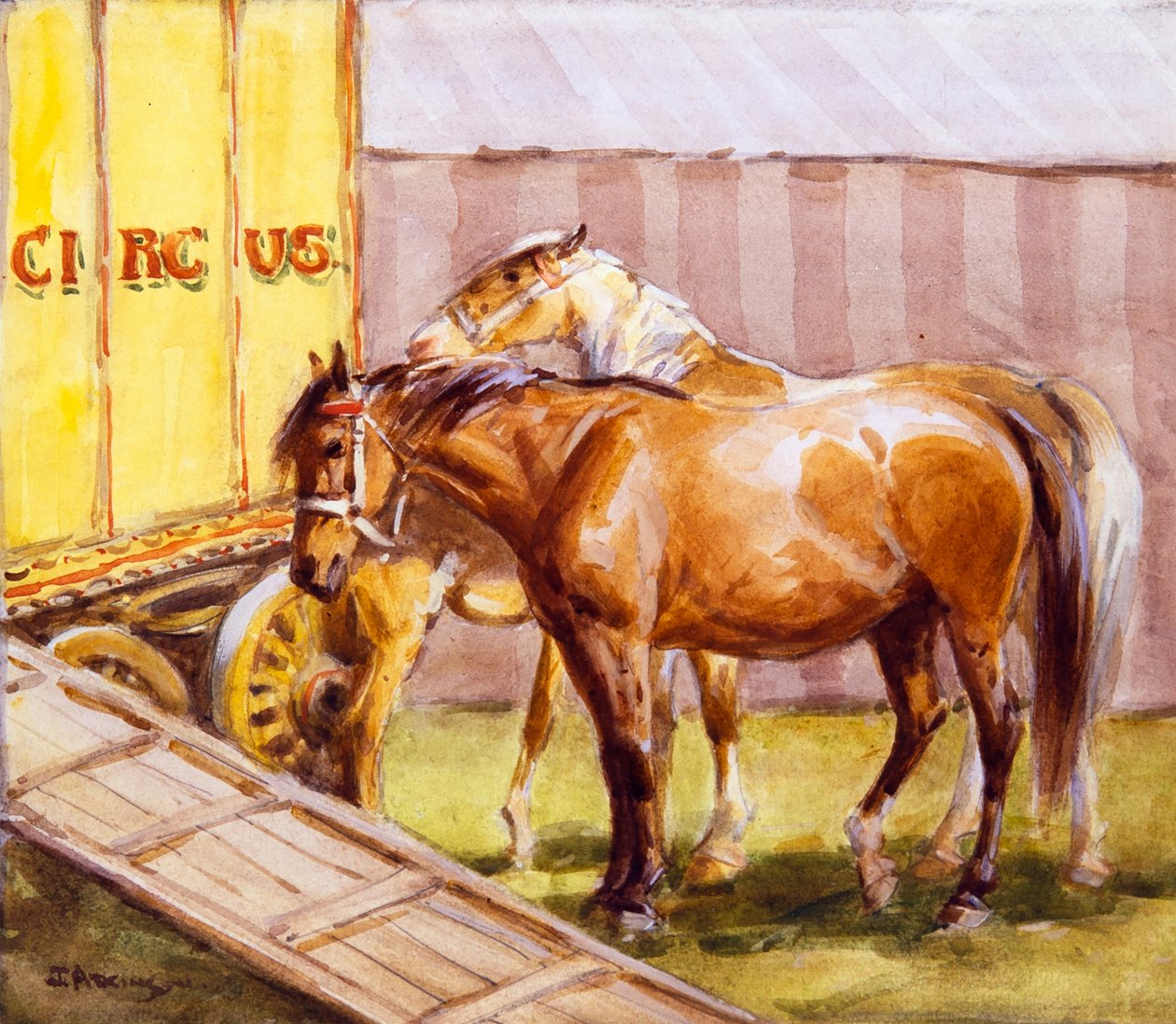 Cavalos de circo (aguarela) de John Atkinson