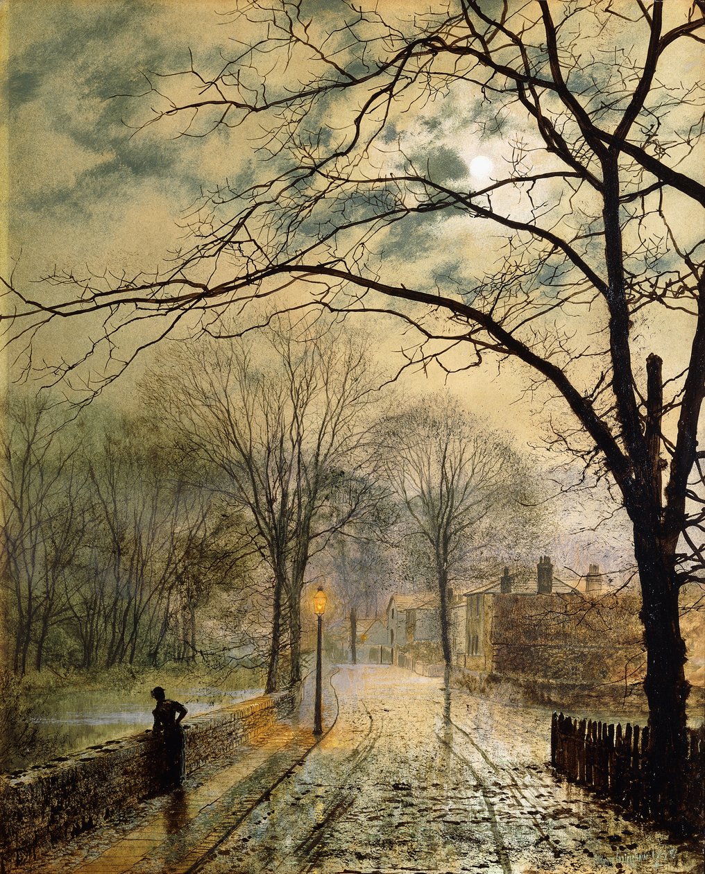 Um passeio ao luar, Bonchurch, Ilha de Wight, 1878 de John Atkinson Grimshaw